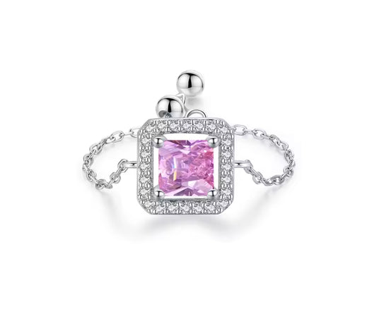 Pink Diamond Halo Ring